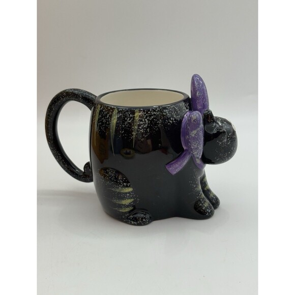 Halloween Matching Black Cat Cup & Dessert Plate Set New Open Box - Picture 4 of 10